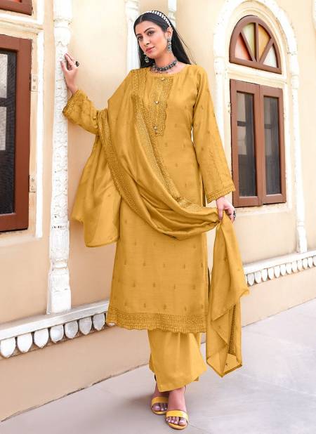 Yellow Colour BELA SHAMA Heavy Festive Wear Designer Viscose Muslin Salwar Suit Collection 3171